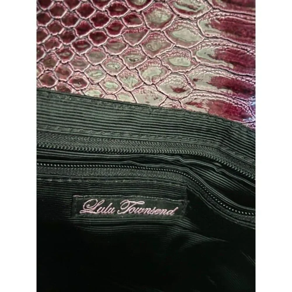 LuLu Townsend Faux Leather Purple Clutch